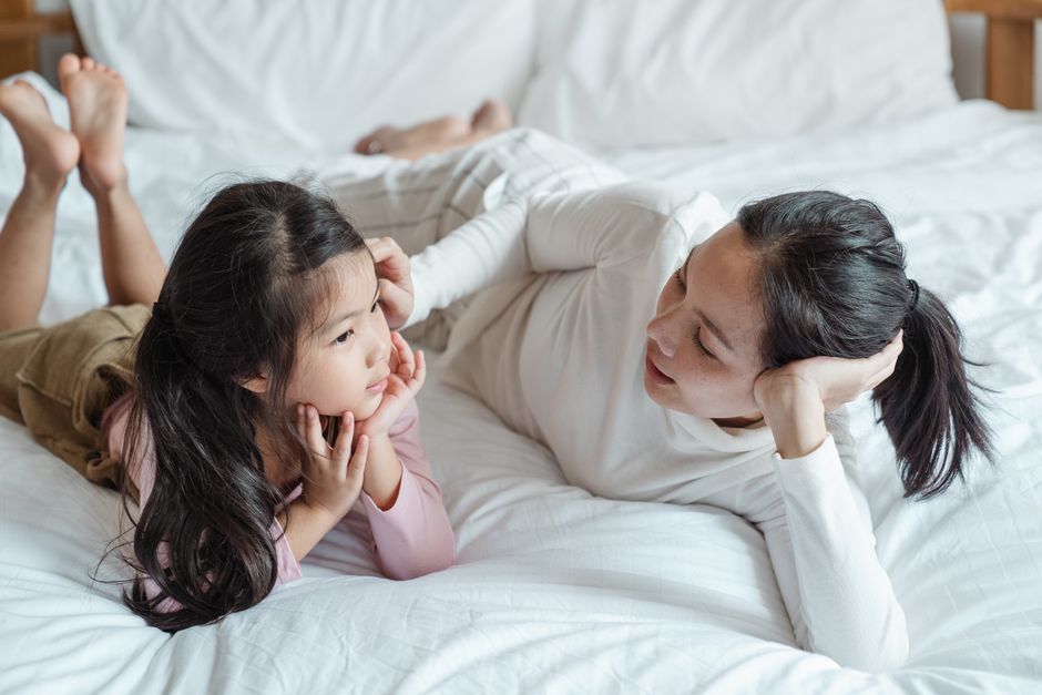 parent and adult child talking together Thai style