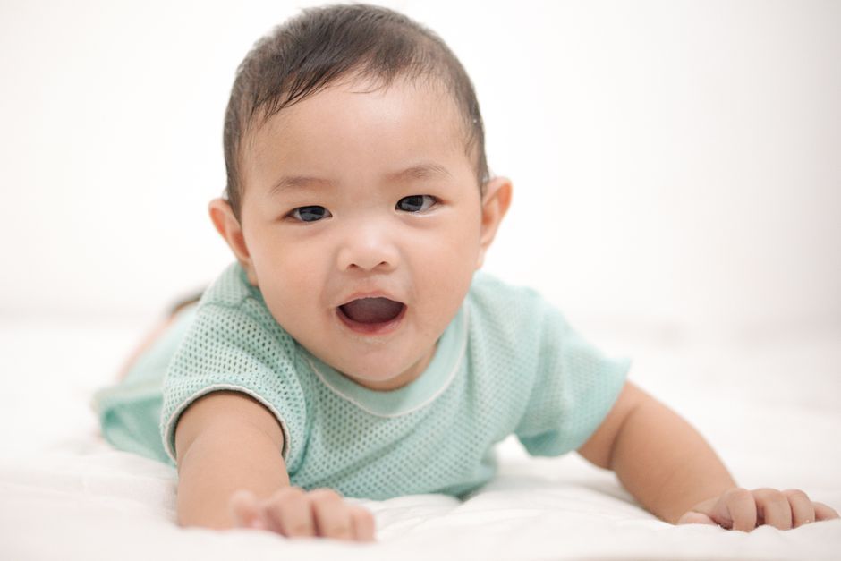 cute Thai baby boy infant smiling