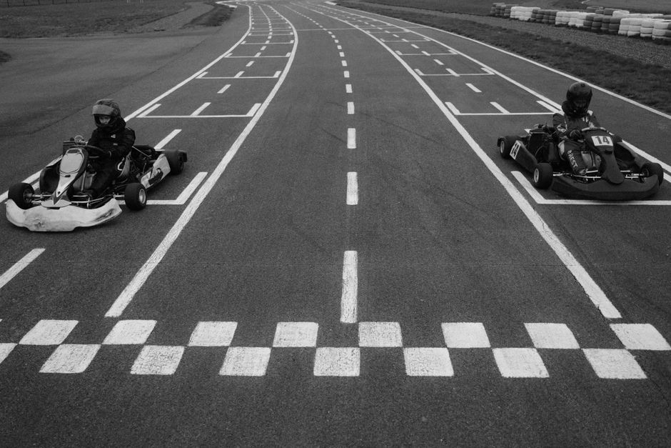 go kart racing track young driver