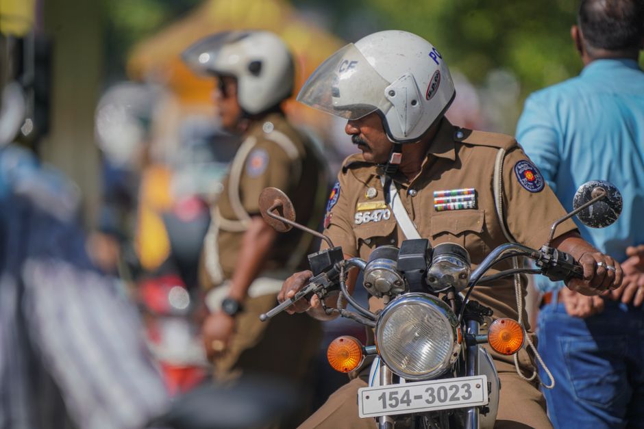 Sri Lanka police commando security checkpoint