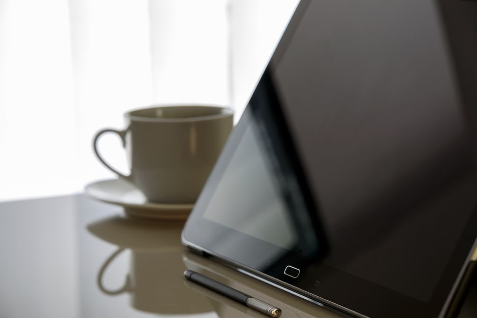 digital tablet office workspace setup
