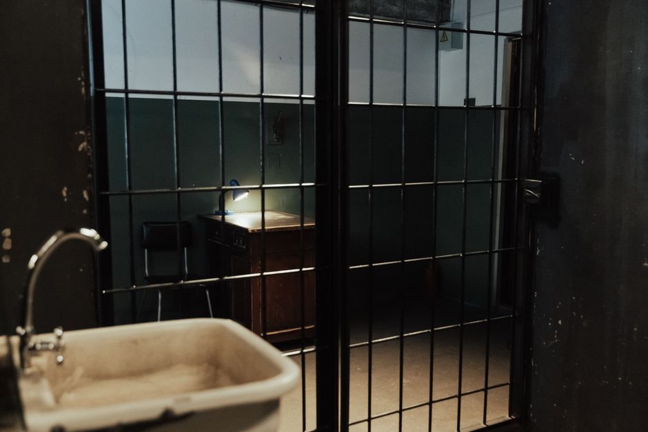 UK prison cell hallway interior