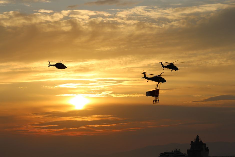 Thailand military helicopter tactical demonstration