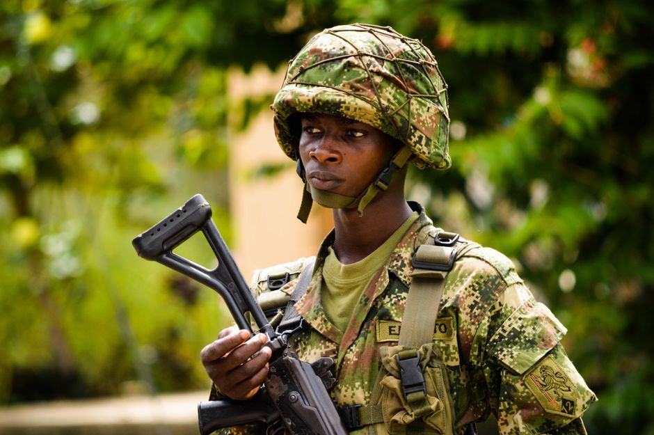 Colombia military base soldiers South America