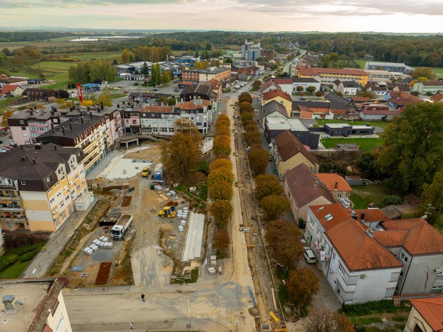 British town residential area construction site