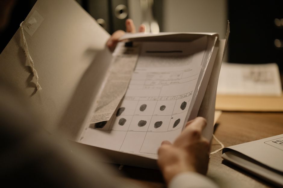 UK police investigation office paperwork