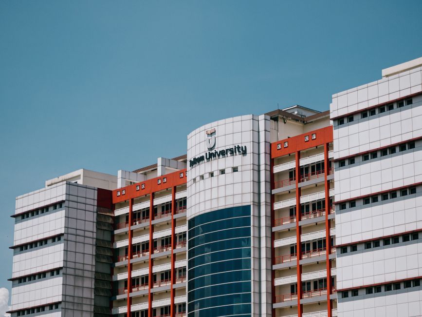 Thailand university campus building exterior