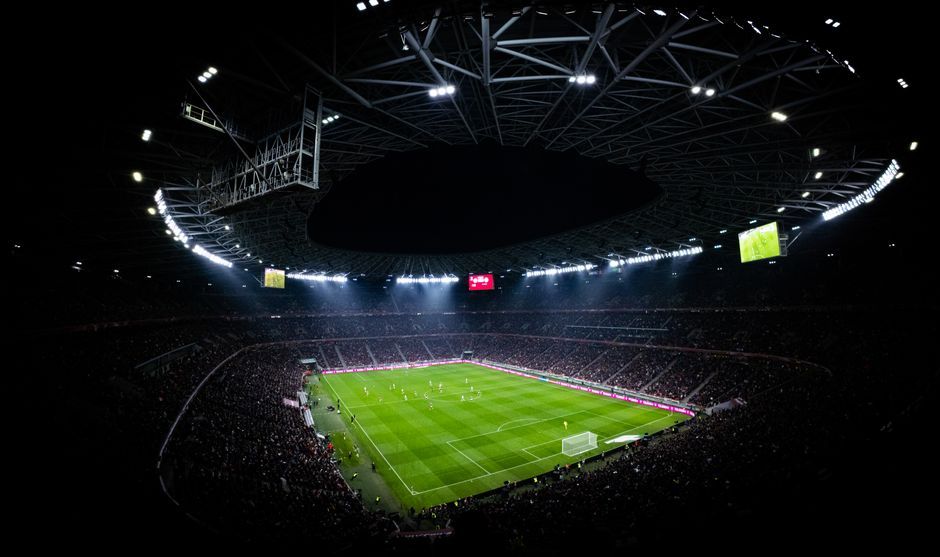 stadium floodlights night match