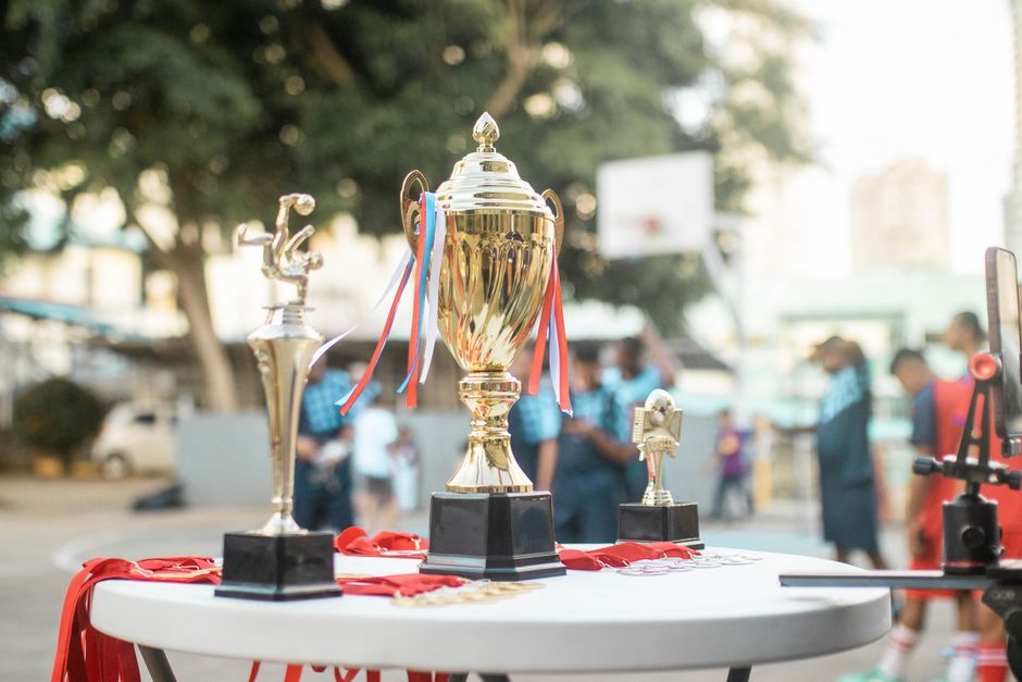 Thai teqball athletes gold medal celebration