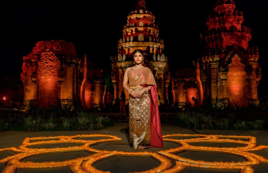 thailand historic temple festival night