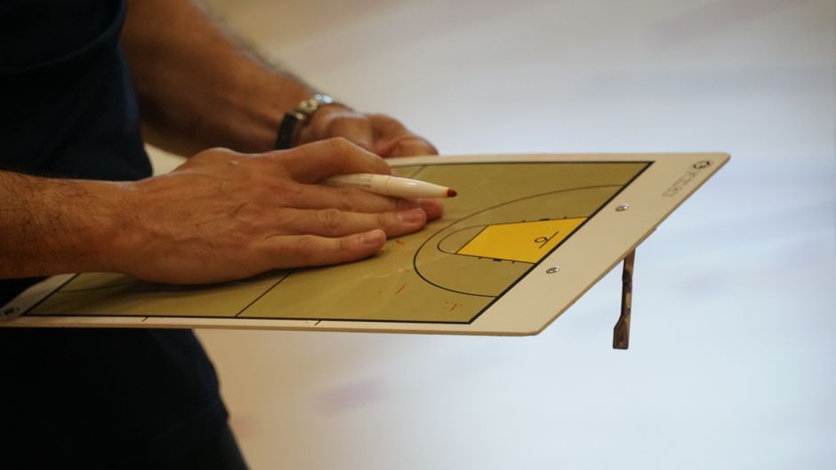 volleyball coach tactical board sideline stadium