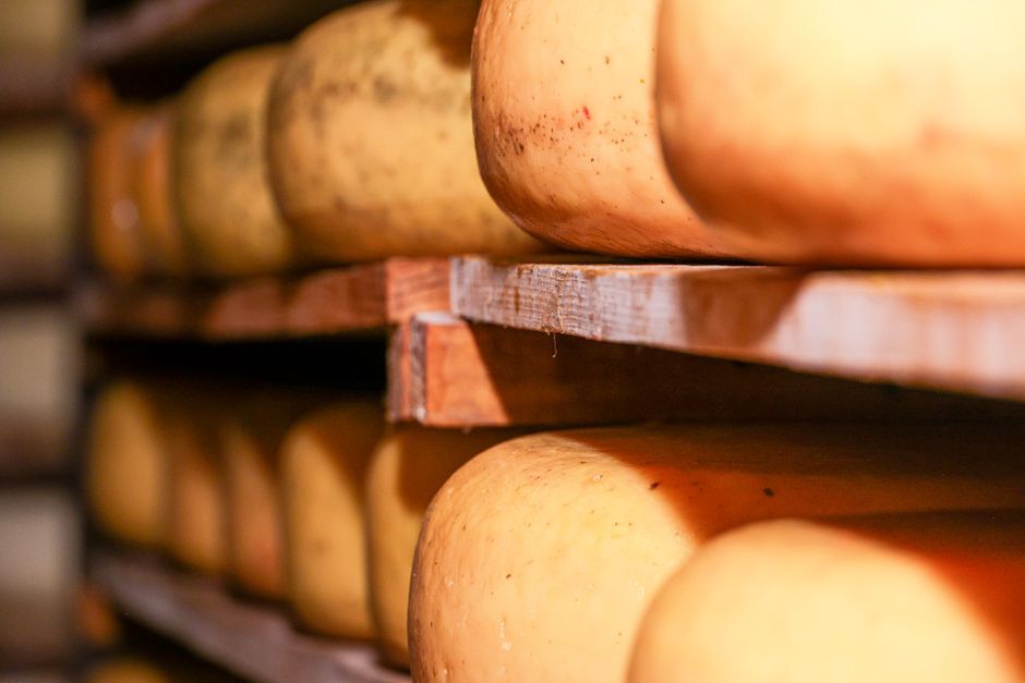 French cheese wheels cellar production