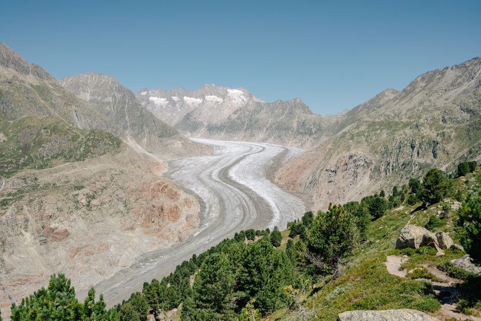 Alpine glacier ice retreat climate change