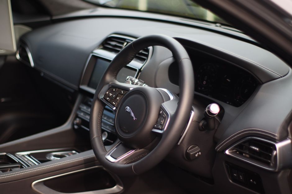 modern car interior dashboard steering wheel