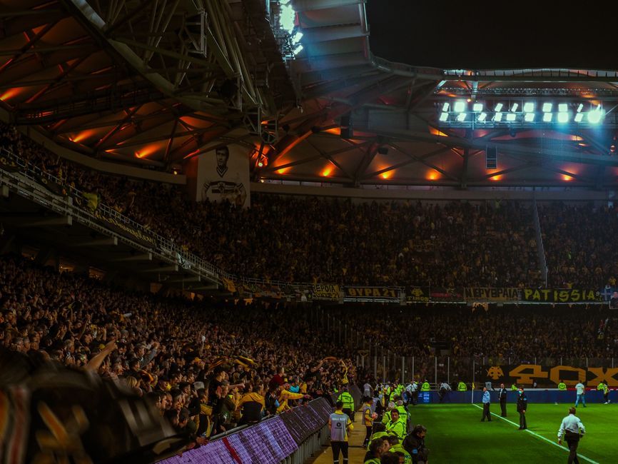 soccer match stadium atmosphere no team crest