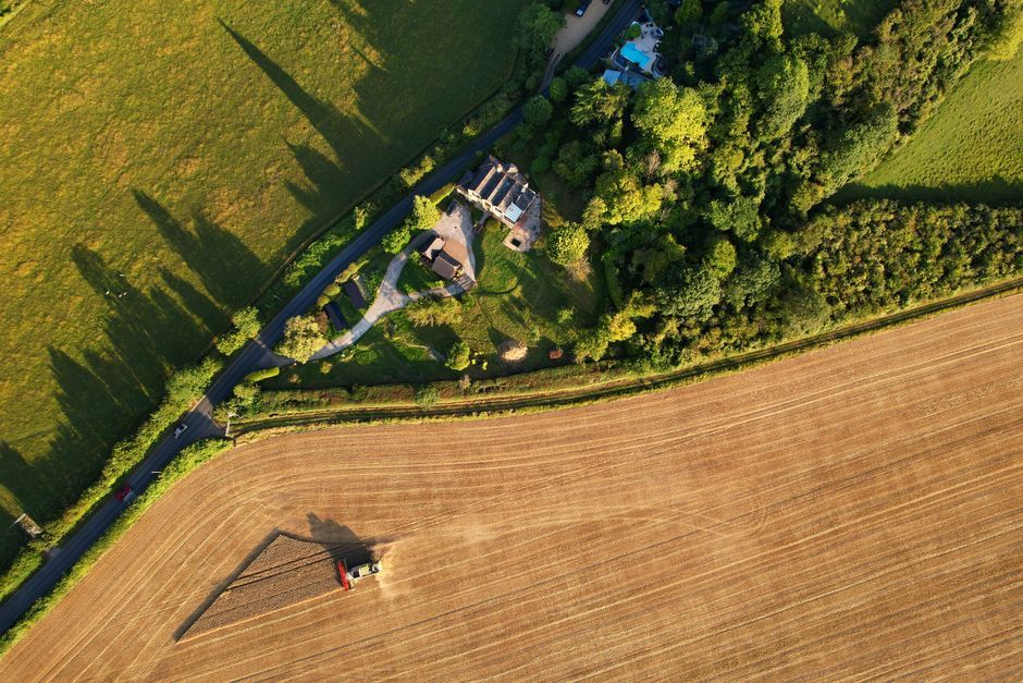 British farm tractor countryside UK