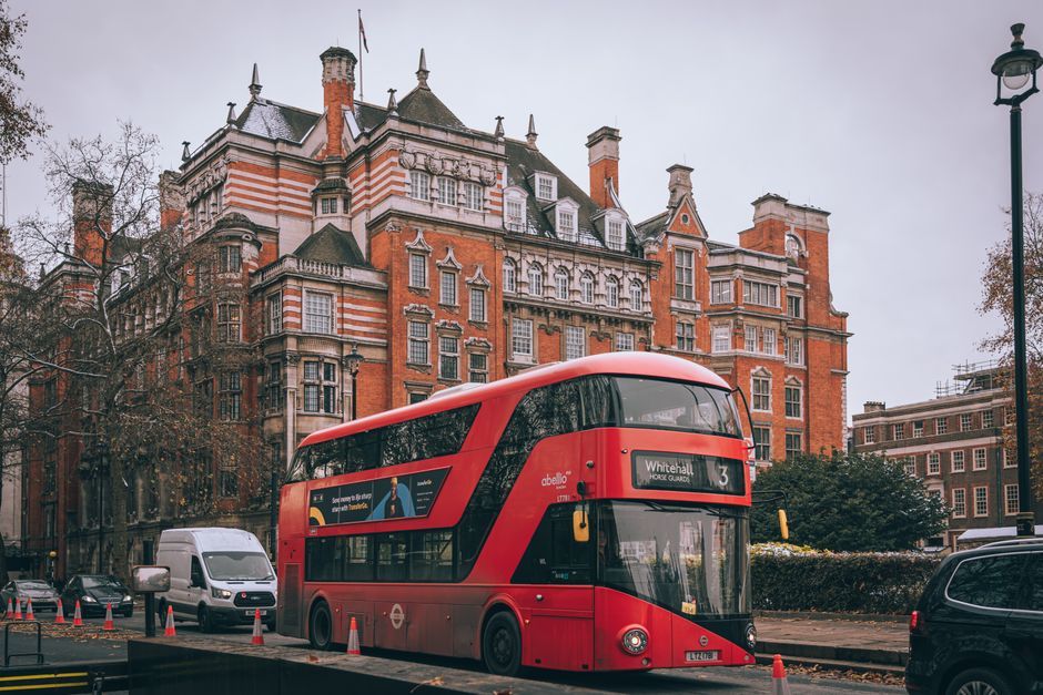 UK city bus street England