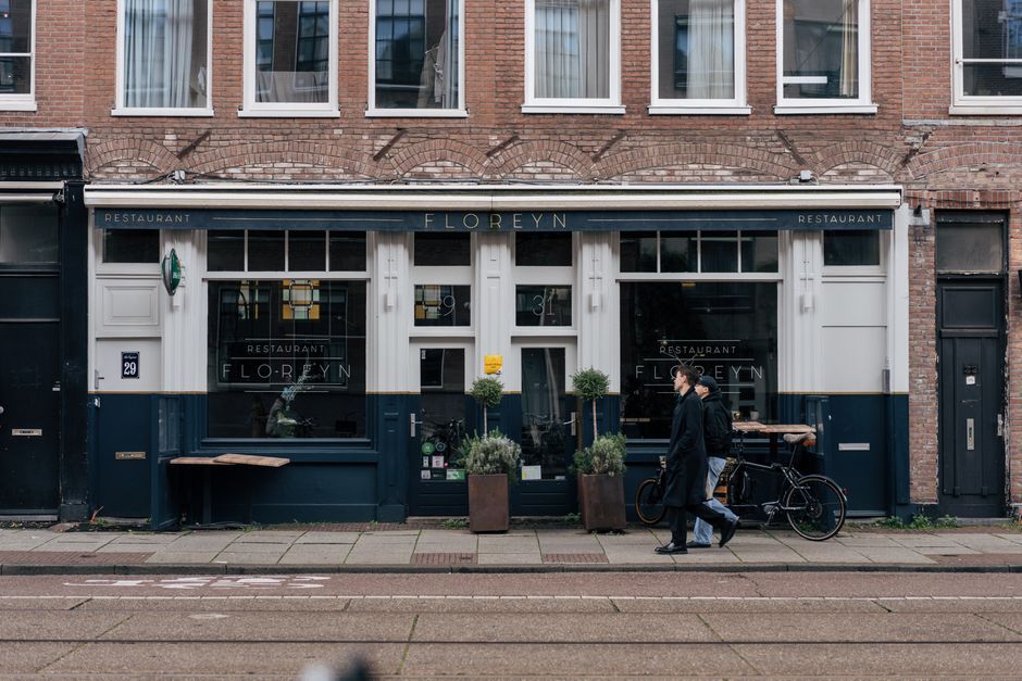 Amsterdam city street building exterior