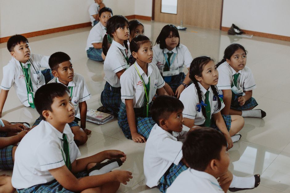 Thailand school children classroom nutrition milk