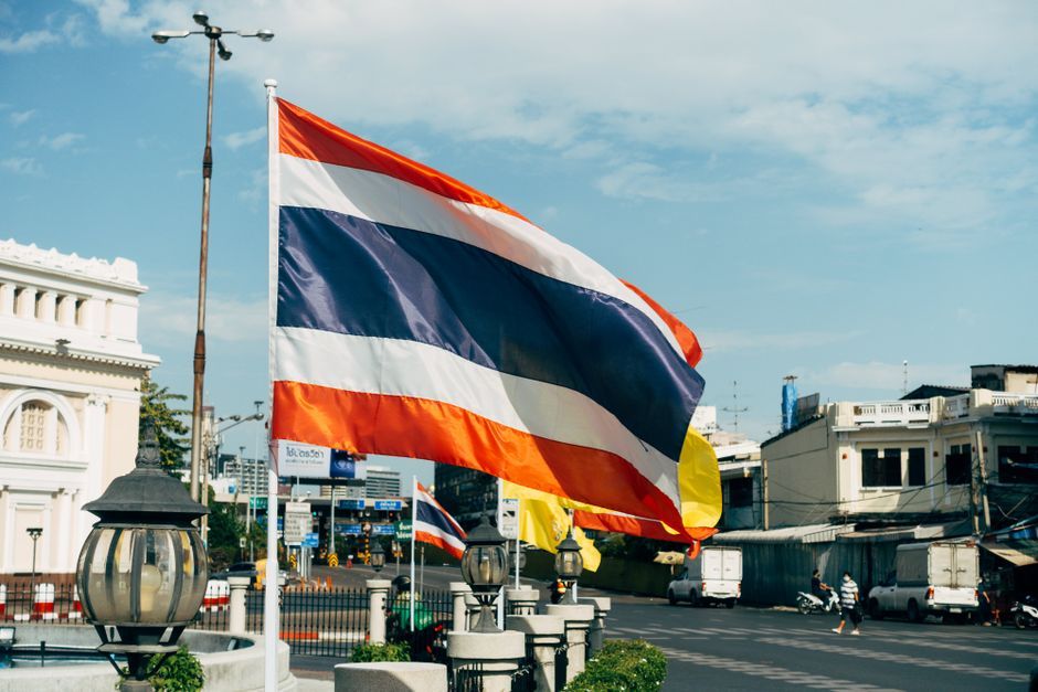 Thai flag Thailand government building