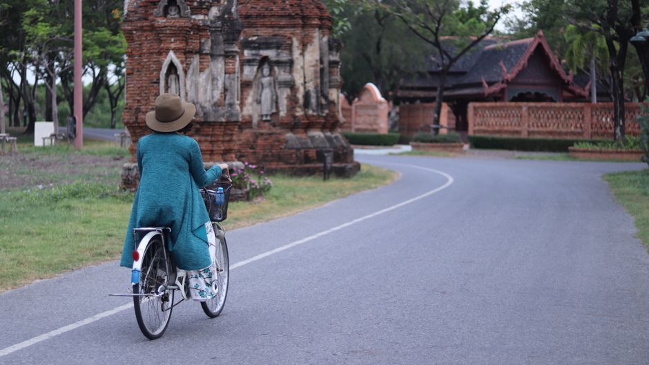 Thailand tourist bicycle nature view