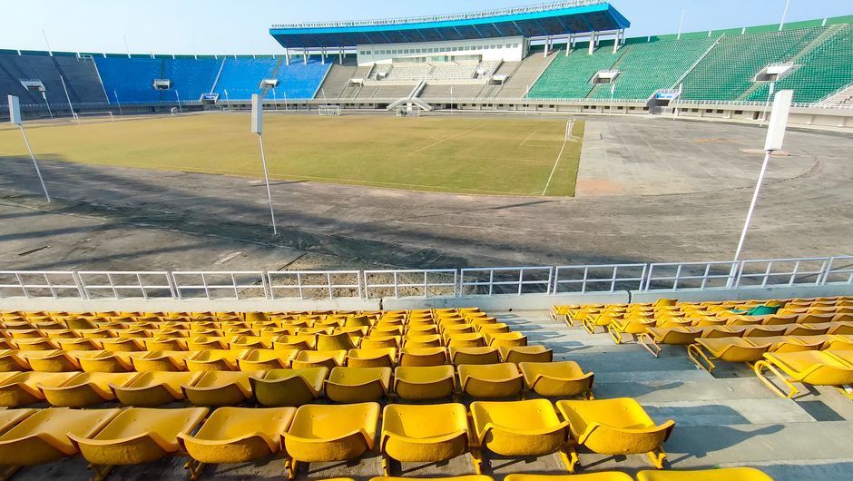 stadium grandstand football pitch