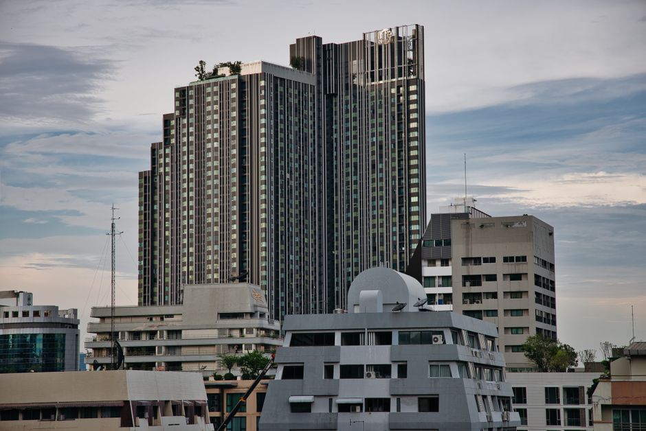 Thai hospital building exterior Bangkok Thailand