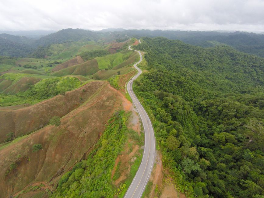 Thailand rural mountain road landscape