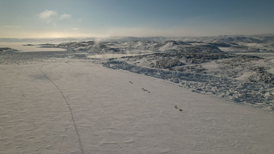 Greenland Arctic coast winter scenery