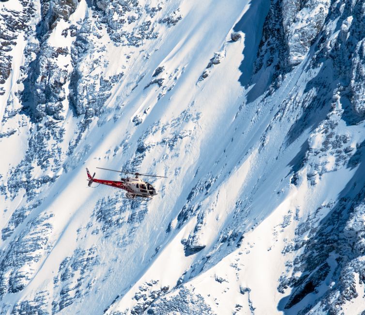 Nepalese mountain snow rescue helicopter