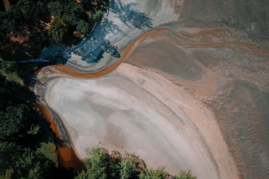 Thailand riverbank erosion satellite view
