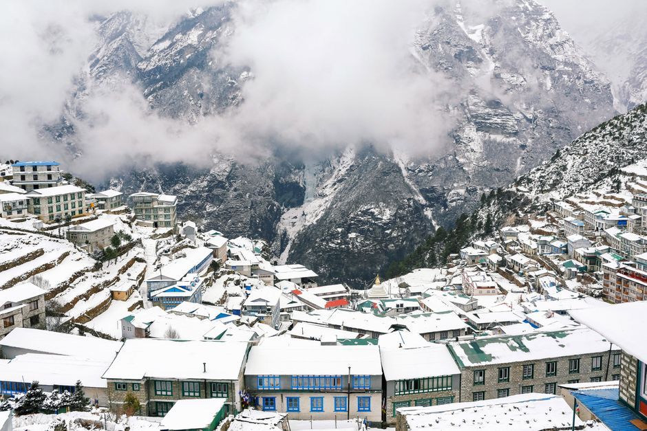 Nepal Himalayan valley river town