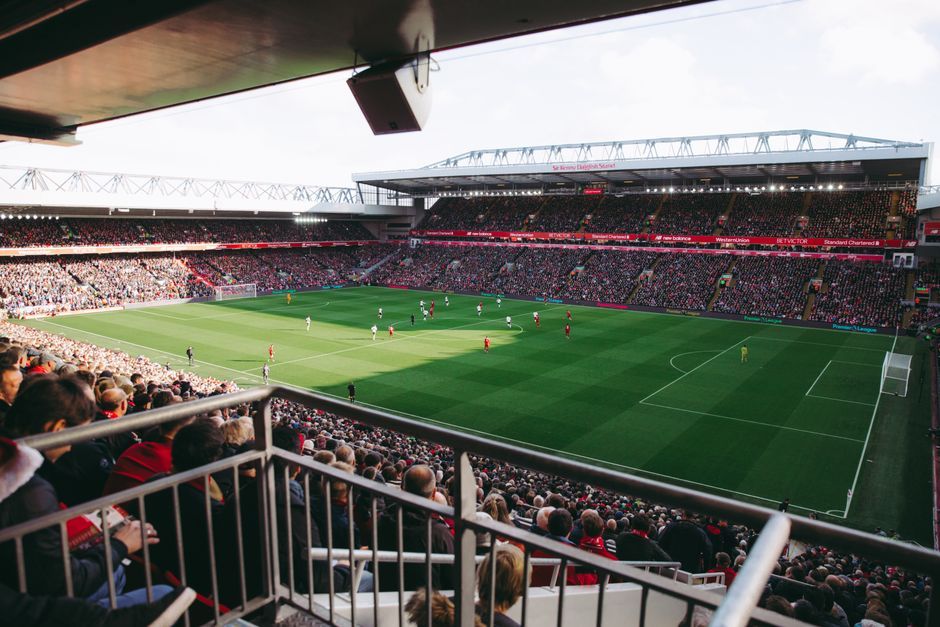 soccer match stadium fans stands no team crest