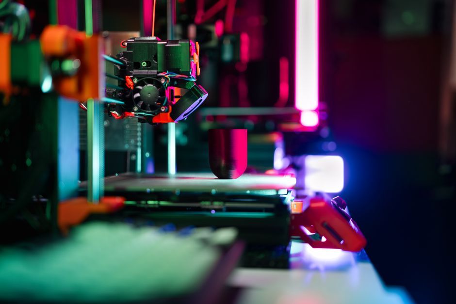 3D printed geometric lamp object design closeup