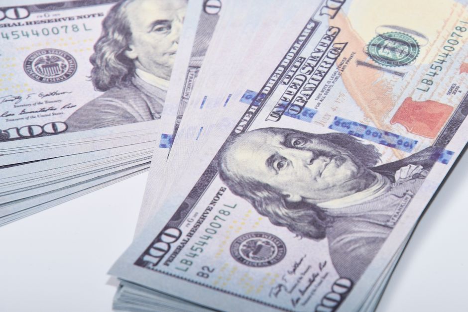 US dollar currency banknotes close up