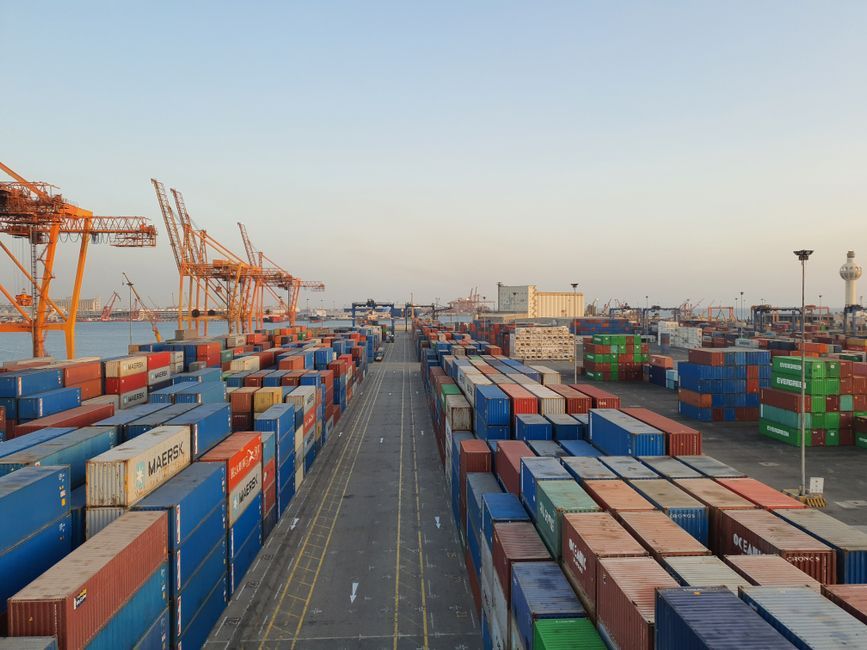 global shipping container port logistics terminal