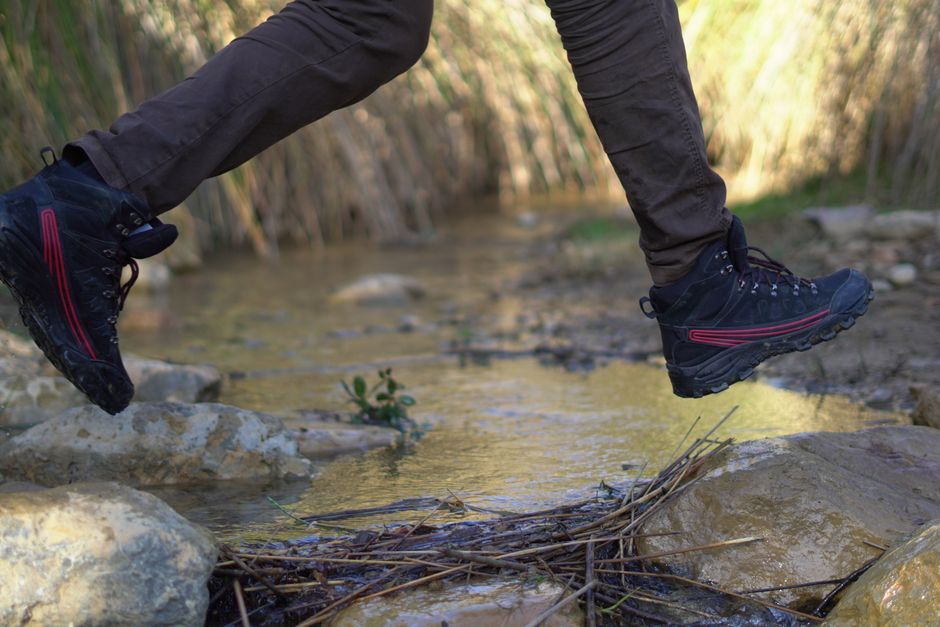 Thailand hiking boots forest trail stream