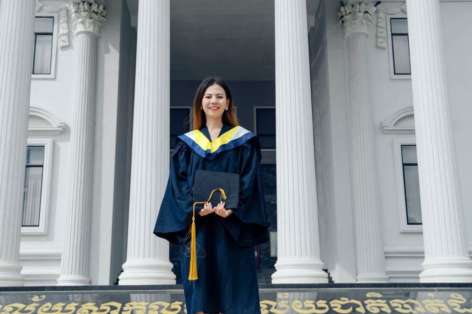 Thailand university graduate portrait smiling