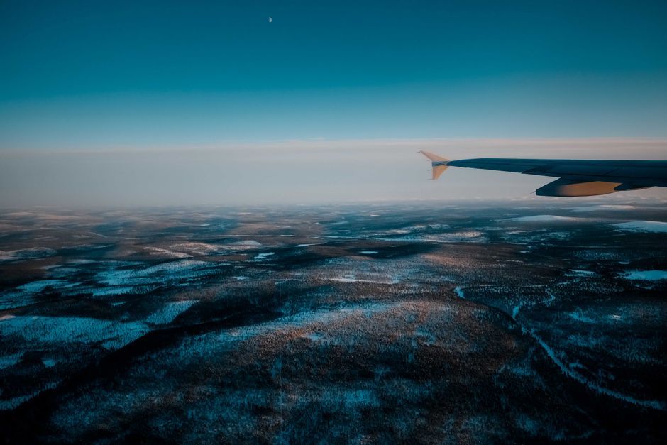 airplane wing view through window sky Thailand