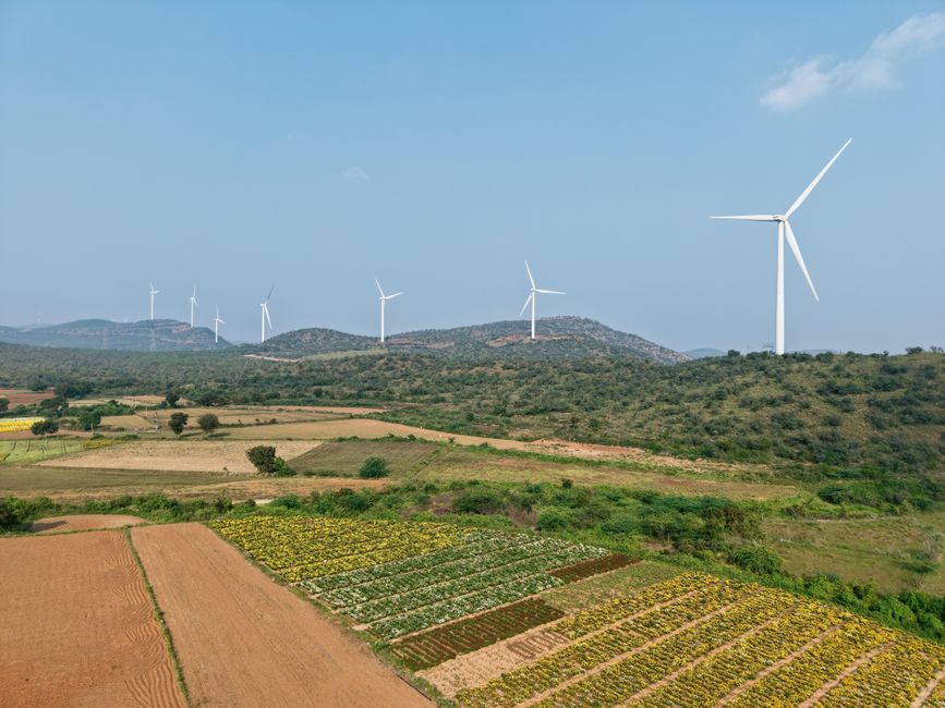 India wind turbine renewable energy farm field