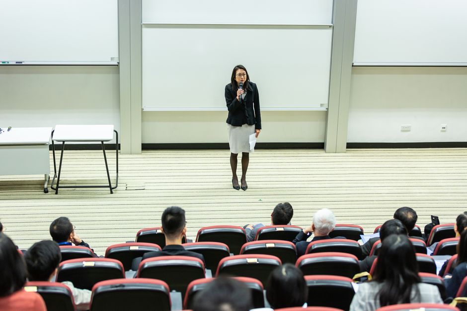 business conference speaker presentation screen daytime Thailand university