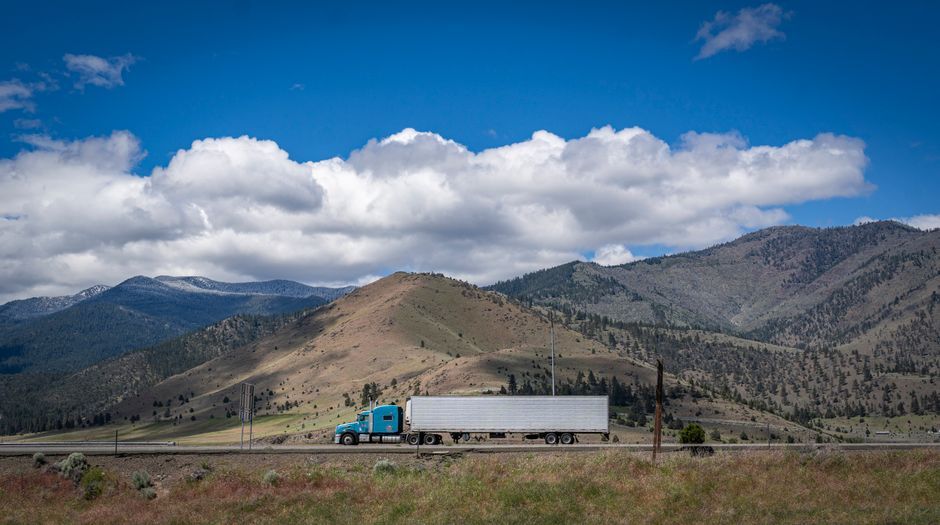 commercial freight trucks highway USA transportation