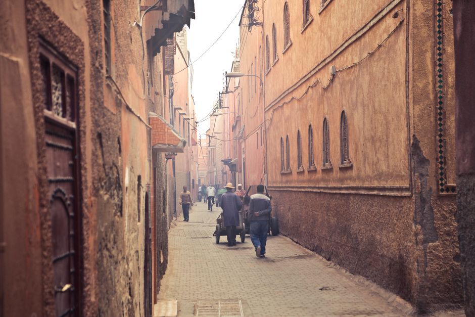 Morocco Marrakech city street exterior