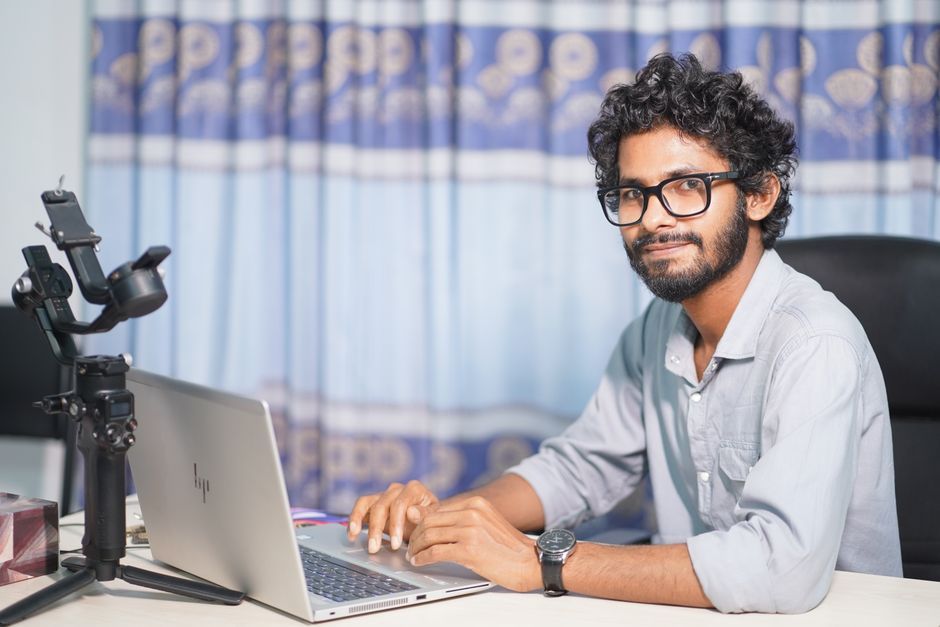 India software developer workspace laptop