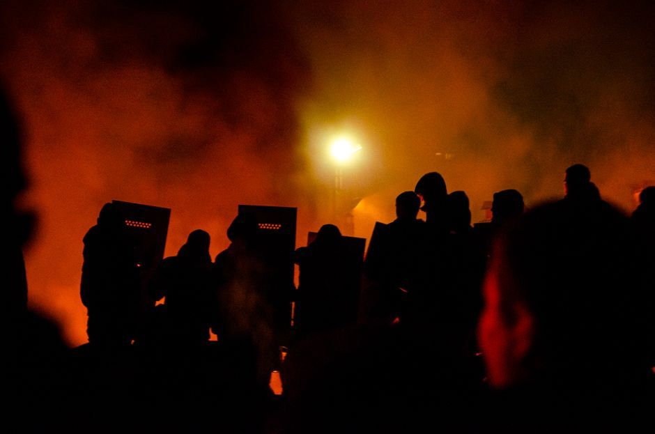 France high school student protest riot police