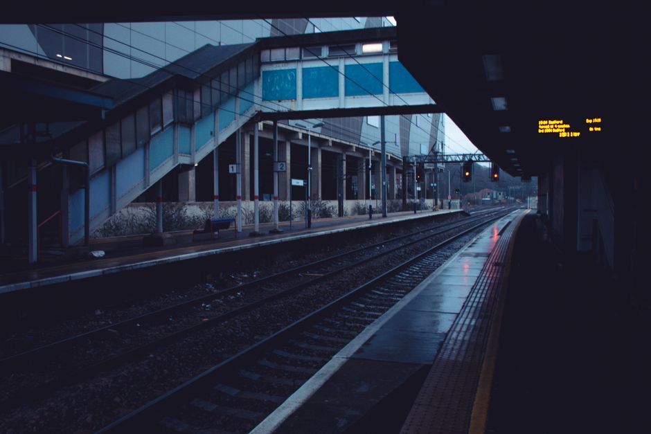 modern train station platform United Kingdom