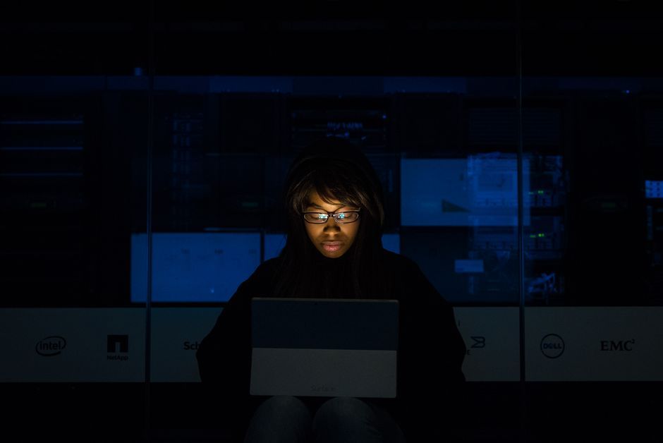 developer writing code data center servers