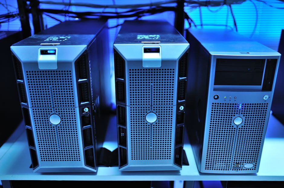 modern server room data center racks
