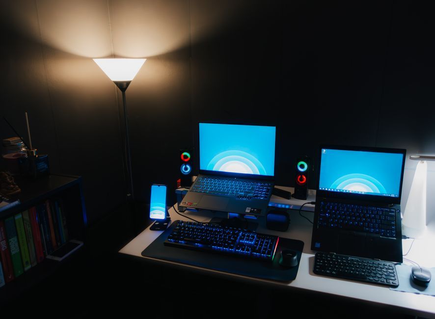 smart home server setup office desk