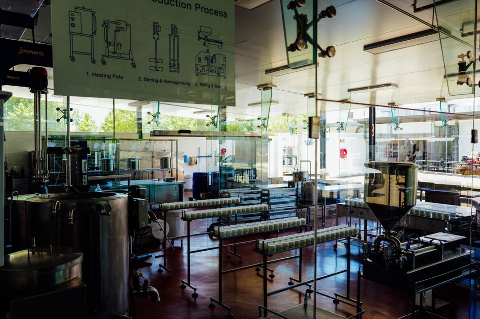 modern cosmetic manufacturing factory